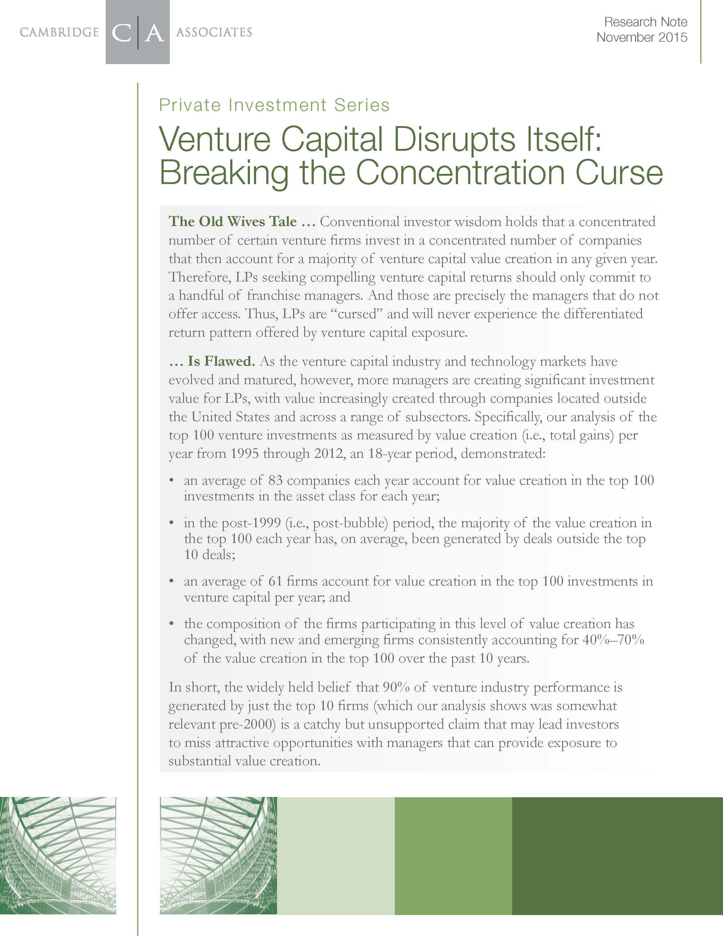 venture capital disrupts itself