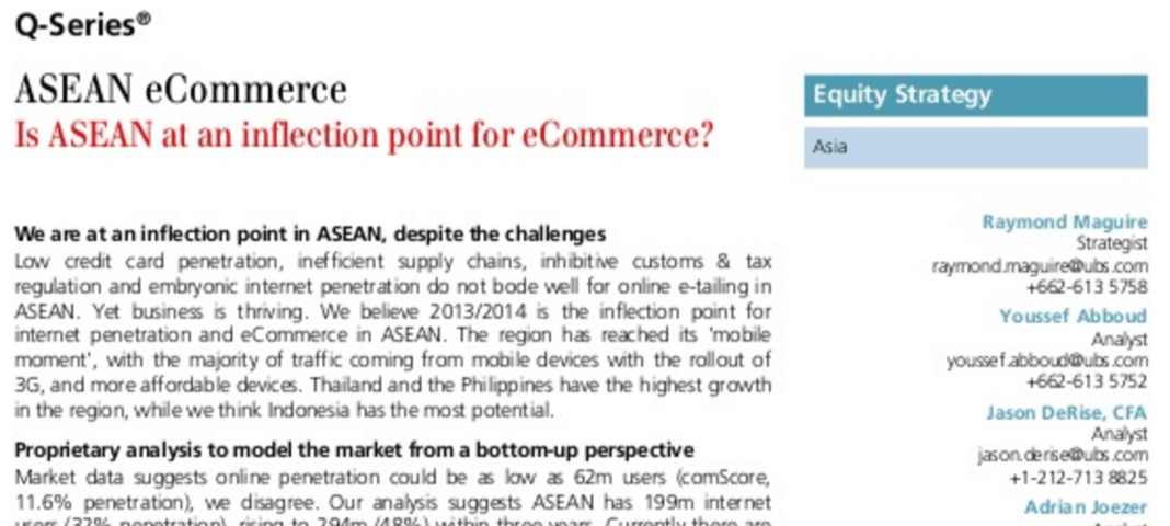 Ecommerce ube report startup asia asean