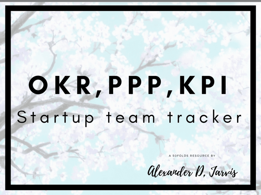 Free OKR template with PPP and KPI manager for small startup teams in Google Sheets