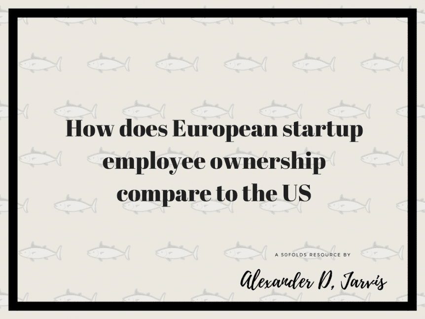 How does European startup employee ownership compare to the US