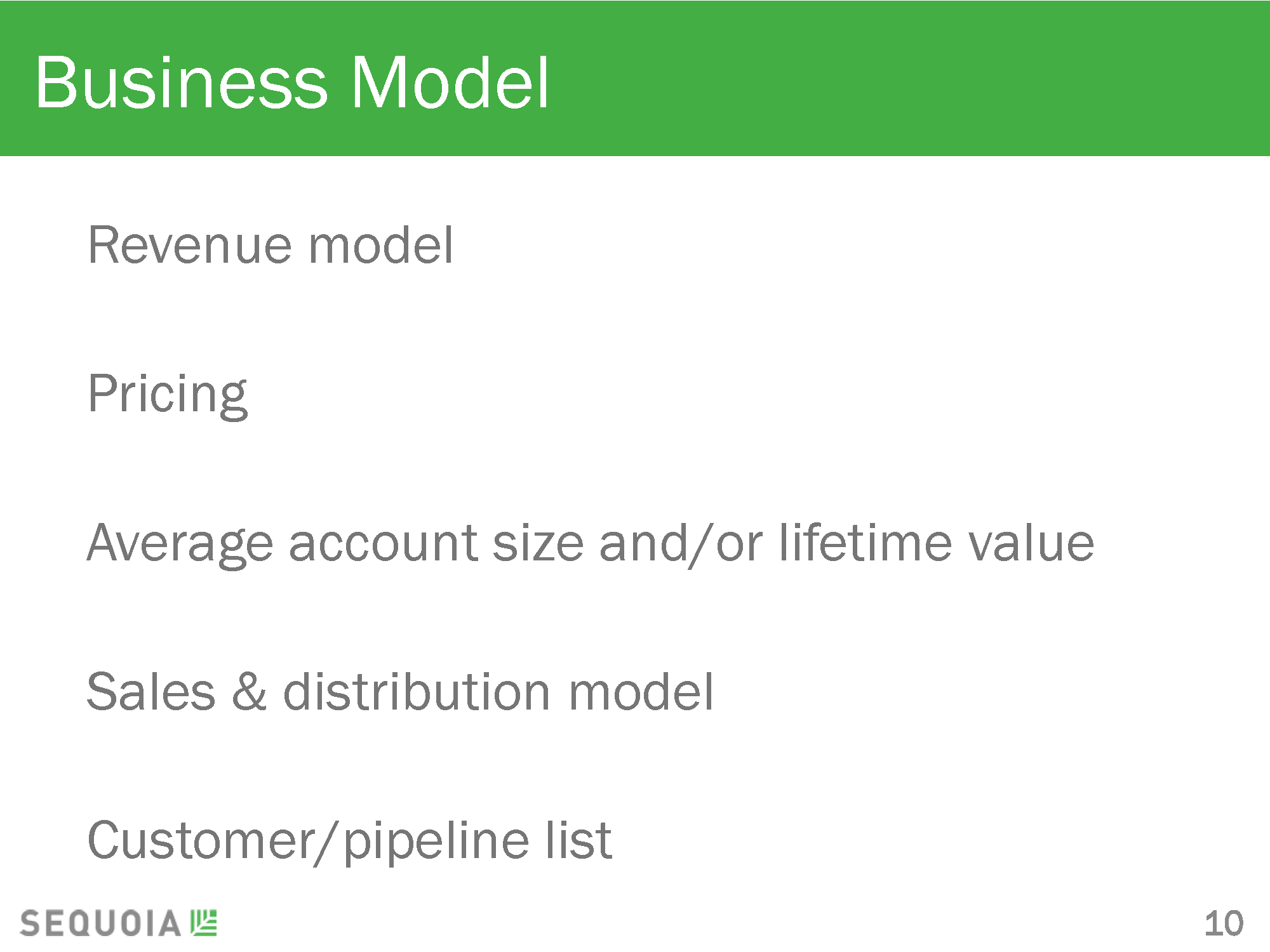 pitch deck business model